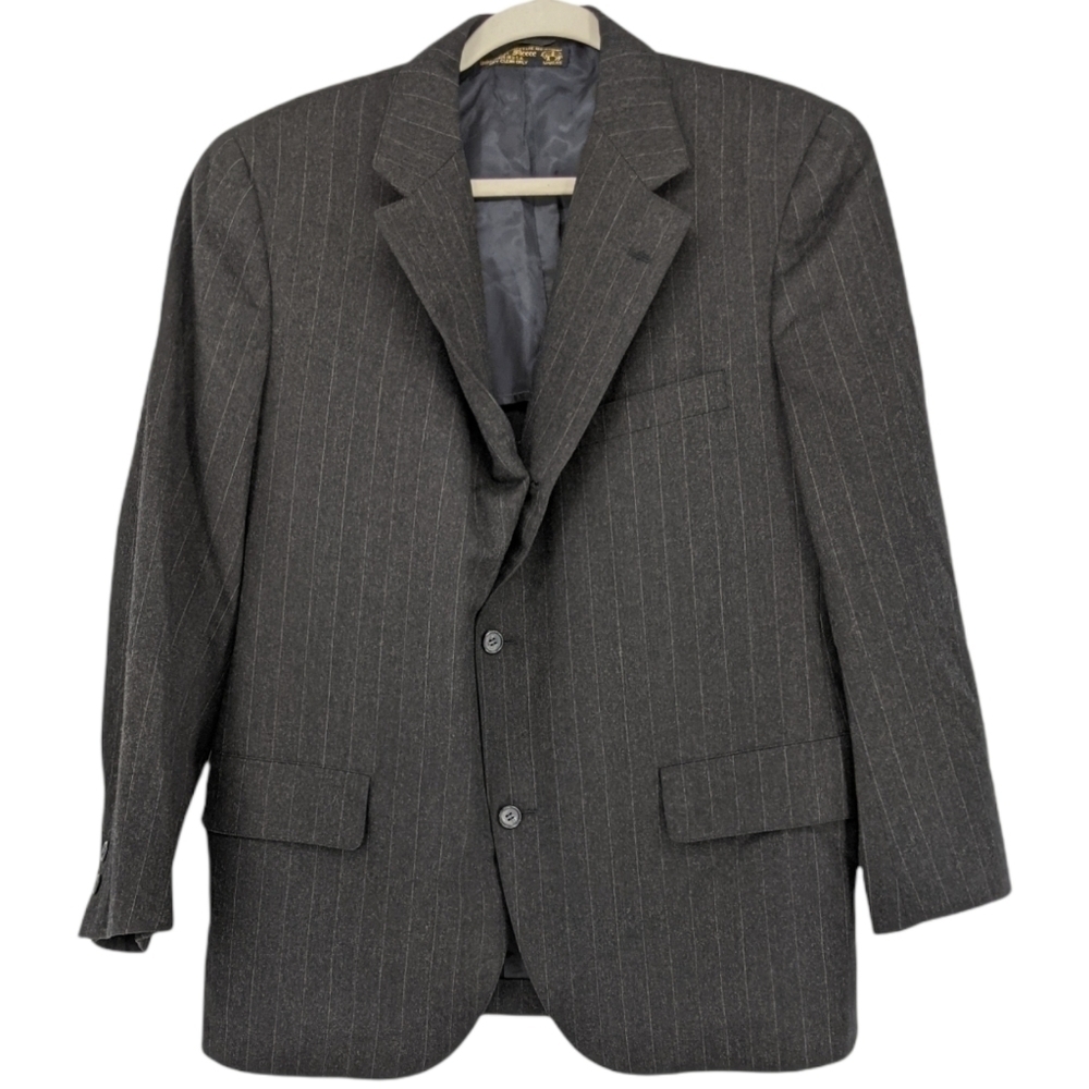 VTG Brooks Brothers Golden Fleece Sport Coat Suit Jacket All Wool Pinstripe